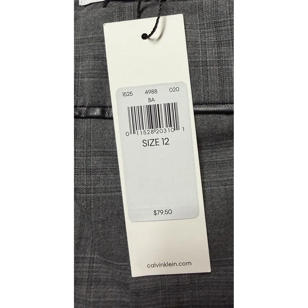 NWT‎ Calvin Klein Womens Gray Modern Ankle Dress Pants Slacks Trousers Size 12